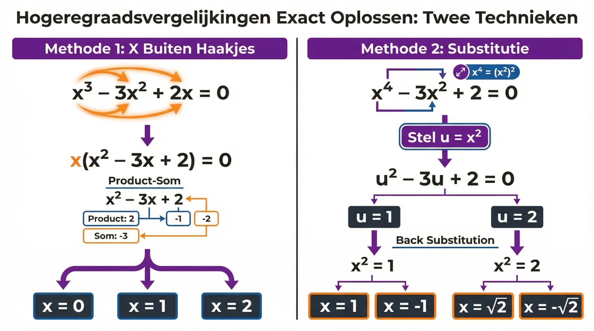 Samenvatting Hogeregraadsvergelijkingen exact oplossen