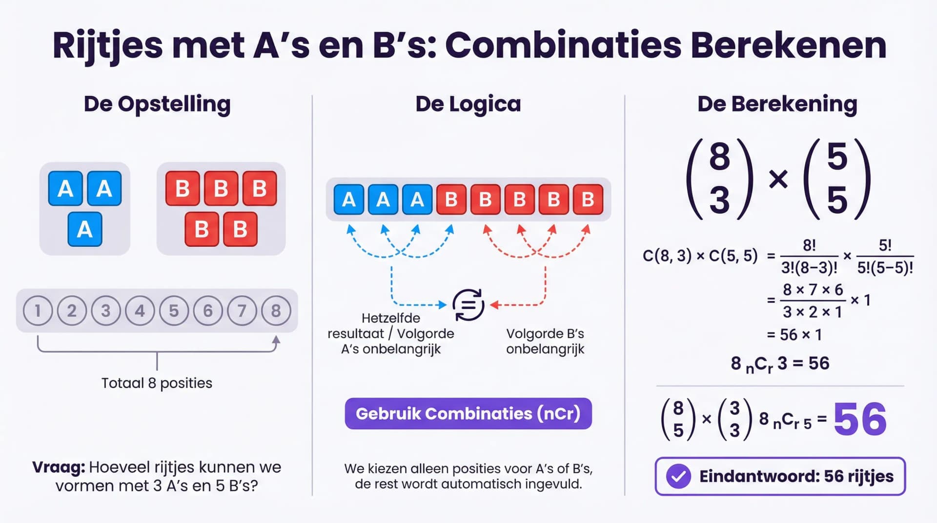 Samenvatting Rijtjes bestaande uit A's en B's