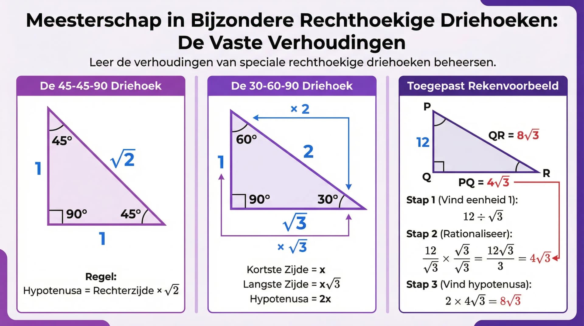 Samenvatting Bijzondere rechthoekige driehoeken